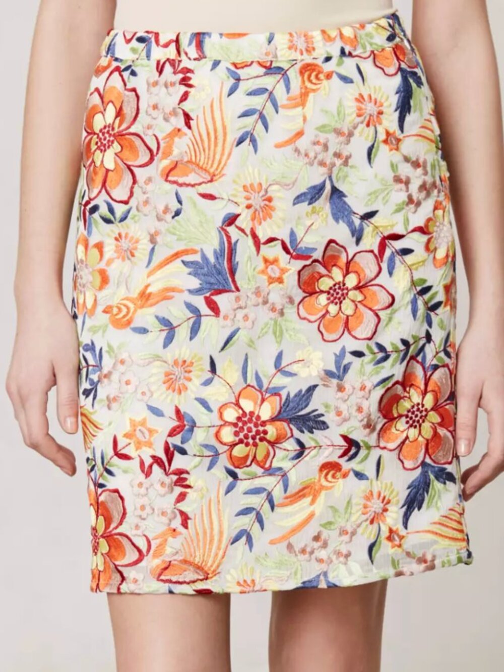 Anthropologie Baraschi Embroidered Fiore Pencil Skirt
